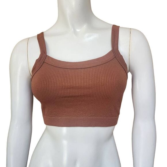 Dynamic Brown Crop Top (OS) - Picture 2 of 5